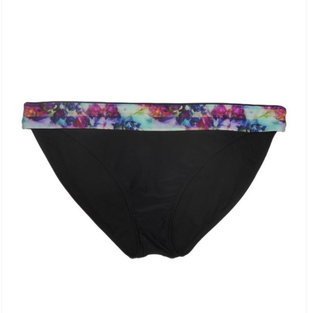 Athleta Swimsuit Bikini Bottoms - Black Colorful Tie Dye - Purple, Blue, Green